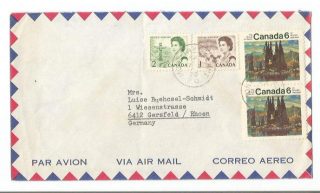 World Post Cover-Canada to Germany 1970, with 4 Stamps