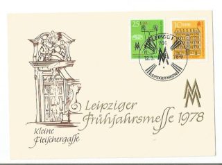 World Post Card - Germany 1978 Leipziger Post Card with 2 stamp & seal